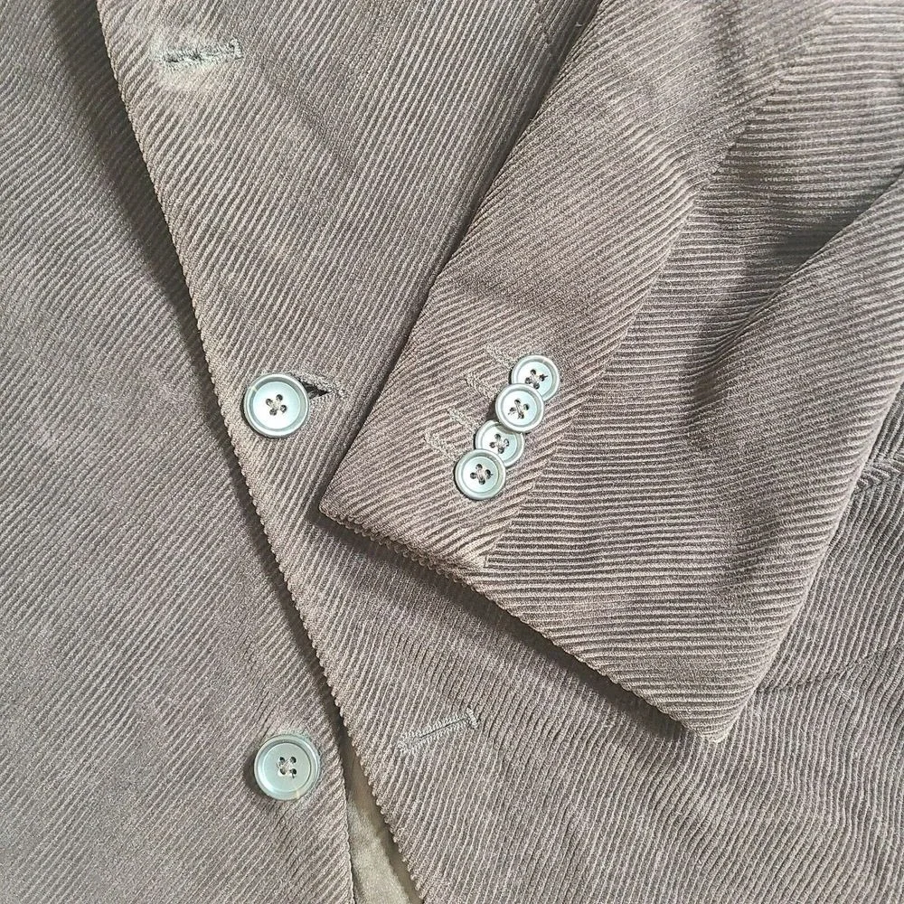 Banana‎ Republic Corduroy Blazer Mens 40R Brown Cotton 3 Button Sport Coat